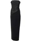 Carolina Herrera Strapless Ruched Gown In Black