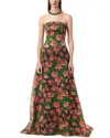 Carolina Herrera Strapless Silk A-line Gown