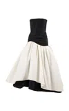 Carolina Herrera Strapless Silk Faille Dress In Multi
