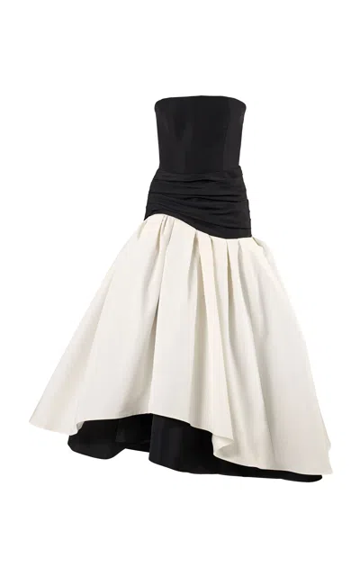 Carolina Herrera Strapless Silk Faille Dress In Multi