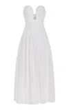 Carolina Herrera Strapless Stretch-cotton A-line Dress In White