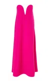 Carolina Herrera Strapless Stretch Fluid Crepe Tea-length Dress In Pink