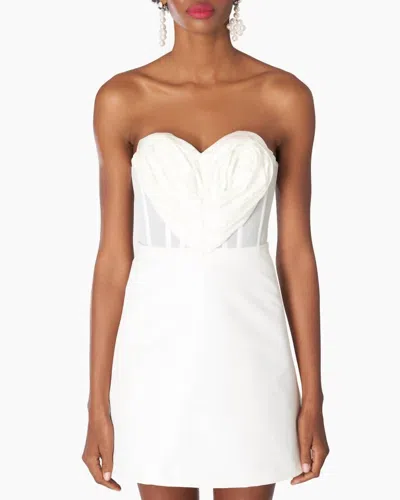 Carolina Herrera Strapless Sweetheart Neck Mini Dress In Off White