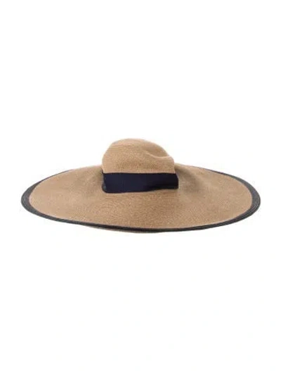 Pre-owned Carolina Herrera Straw Sun Hat W/ Tags In Neutrals