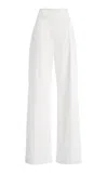 Carolina Herrera Stretch-cotton Wide-leg Pants In White