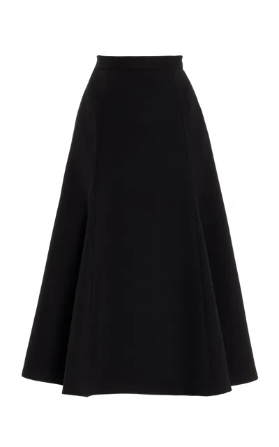 Carolina Herrera Stretch-wool Midi Skirt In Black