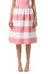 CAROLINA HERRERA STRIPE COTTON BLEND SKIRT