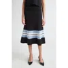 Carolina Herrera Stripe Knit Trumpet Skirt In Blue