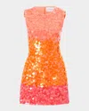 Carolina Herrera Stripe Sequined Sleeveless Mini Dress In Sunset Multi