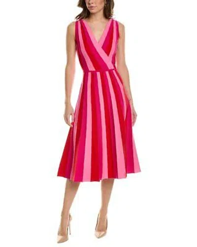 Pre-owned Carolina Herrera Striped A-line Dress Women's In Pink