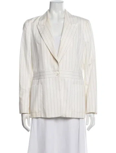 Pre-owned Carolina Herrera Striped Blazer In Neutral
