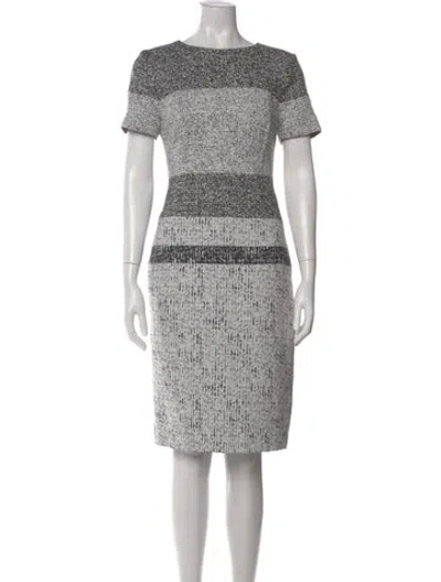 Pre-owned Carolina Herrera Striped Knee-length Dress In Black