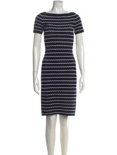 Pre-owned Carolina Herrera Striped Knee-length Dress In Blue