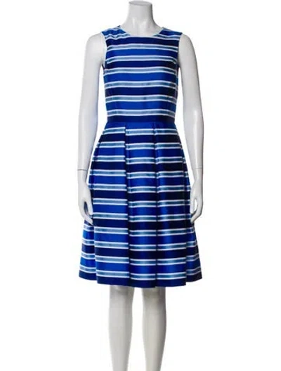 Pre-owned Carolina Herrera Striped Knee-length Dress In Blue