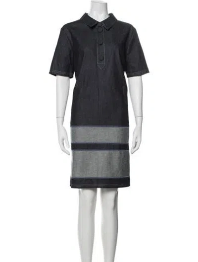 Pre-owned Carolina Herrera Striped Knee-length Dress In Blue