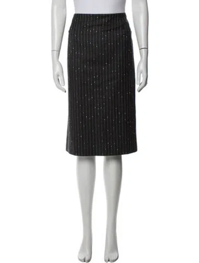 Pre-owned Carolina Herrera Striped Knee-length Skirt In Black