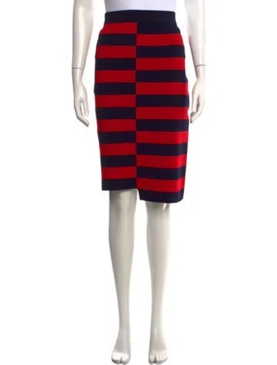 Pre-owned Carolina Herrera Striped Knee-length Skirt In Red