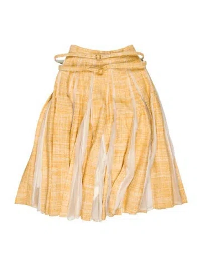 Pre-owned Carolina Herrera Striped Knee-length Skirt W/ Tags In Neutral