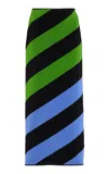 Carolina Herrera Striped Knit Pencil Midi Skirt