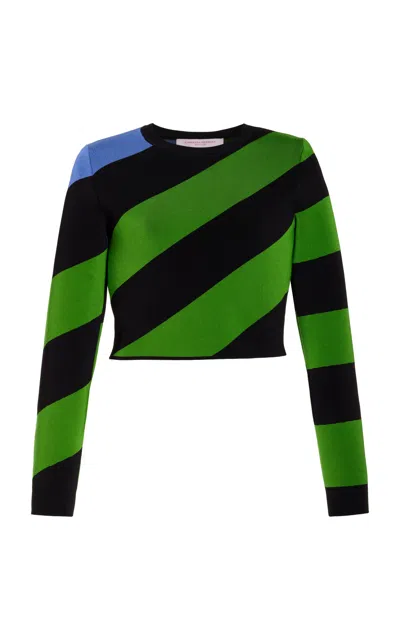 CAROLINA HERRERA STRIPED KNIT SWEATER