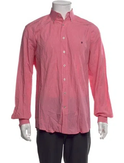Pre-owned Carolina Herrera Striped Long Sleeve Dress Shirt In Red