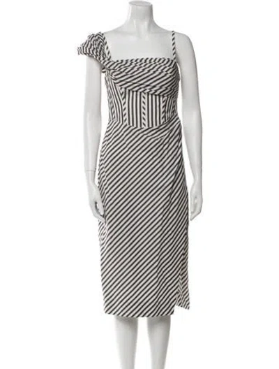 Pre-owned Carolina Herrera Striped Midi Length Dress In Multi