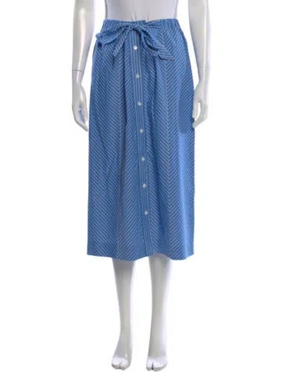 Pre-owned Carolina Herrera Striped Midi Length Skirt In Blue