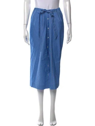 Pre-owned Carolina Herrera Striped Midi Length Skirt In Blue