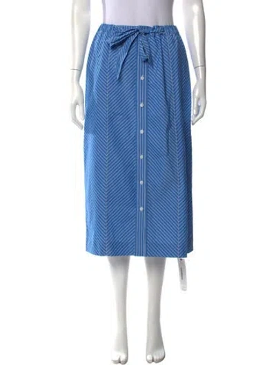 Pre-owned Carolina Herrera Striped Midi Length Skirt In Blue