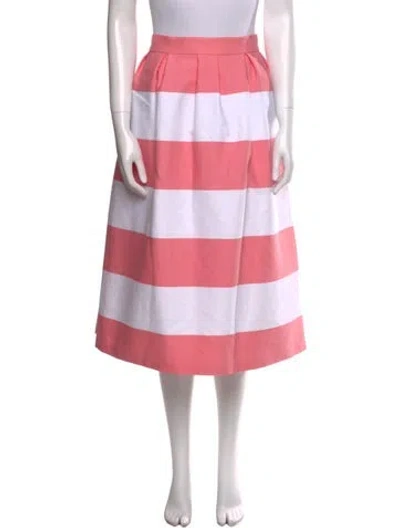 Pre-owned Carolina Herrera Striped Midi Length Skirt W/ Tags In Pink
