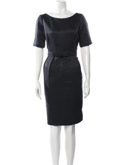 Pre-owned Carolina Herrera Striped Mini Dress In Blue