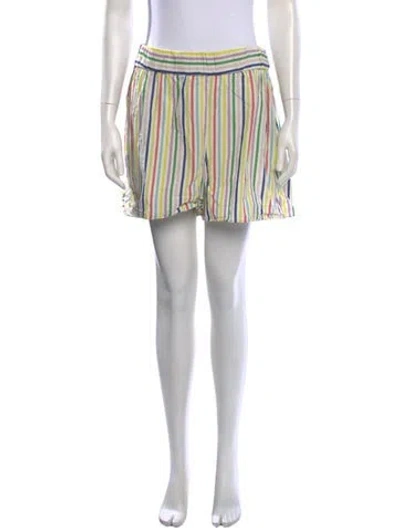 Pre-owned Carolina Herrera Striped Mini Shorts In Black