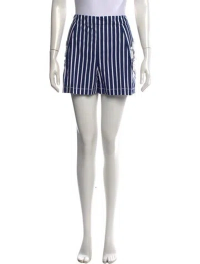 Pre-owned Carolina Herrera Striped Mini Shorts In Blue