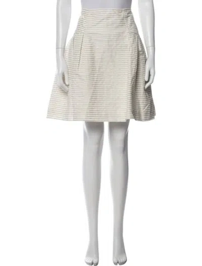 Pre-owned Carolina Herrera Striped Mini Skirt In Neutrals