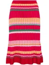 Carolina Herrera Striped Pattern Midi-skirt In Rosa