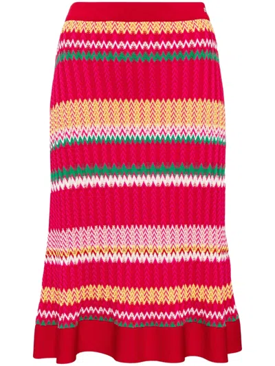 Carolina Herrera Striped Pattern Midi-skirt In Rosa
