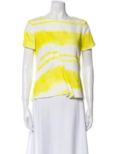 Pre-owned Carolina Herrera Striped Scoop Neck T-shirt W/ Tags In Multi