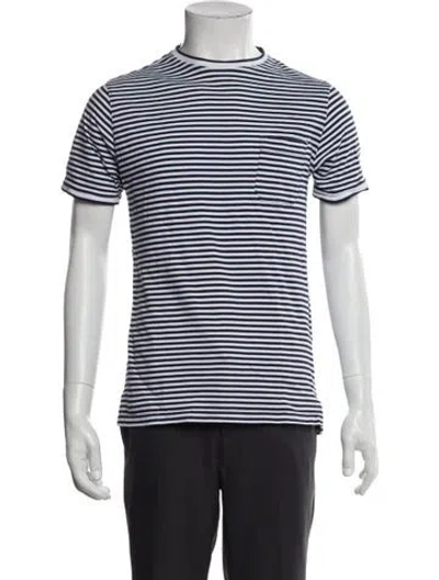 Pre-owned Carolina Herrera Striped Short Sleeve Shirt In Blue