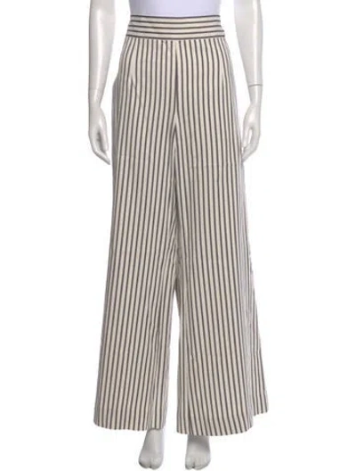 Pre-owned Carolina Herrera Striped Wide Leg Pants In Neutral