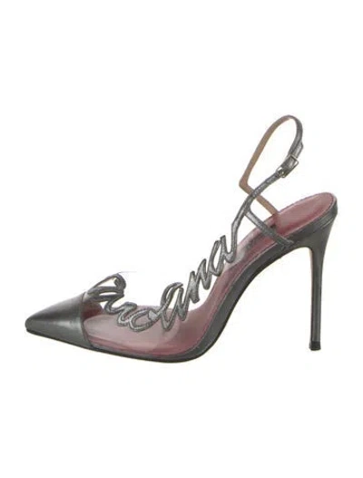 Pre-owned Carolina Herrera Suede Slingback Pumps In Black