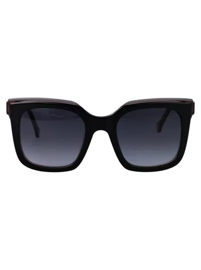 Carolina Herrera Her Acetate Square Sunglasses In Black