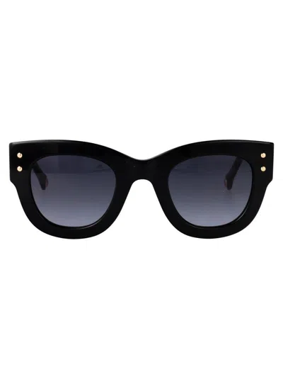 Carolina Herrera Black Acetate Sunglasses