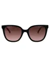 Carolina Herrera Black Red Acetate Sunglasses