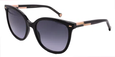 Carolina Herrera Sunglasses Her 0136/s-kdx-55-20-145 Non-polarized In Black