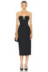 Carolina Herrera Sweetheart Midi Dress In Black