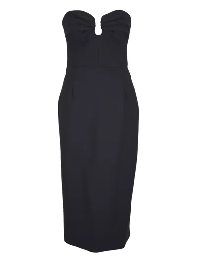 CAROLINA HERRERA SWEETHEART-NECK MIDI DRESS