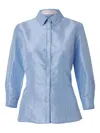Carolina Herrera Taffeta Buttoned Shirt In Blue