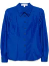 Carolina Herrera Cotton And Viscose Blend Tailored Shirt In Blue
