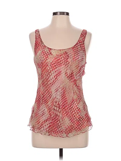 Pre-owned Carolina Herrera Tank Top Red Square Neckline Tops