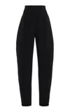 Carolina Herrera Tapered Bi-stretch Wool Tailored Pants In Black